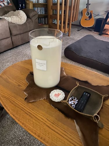 Customer photo review of Big Ass Candle - Cowboy Leather - 300 oz