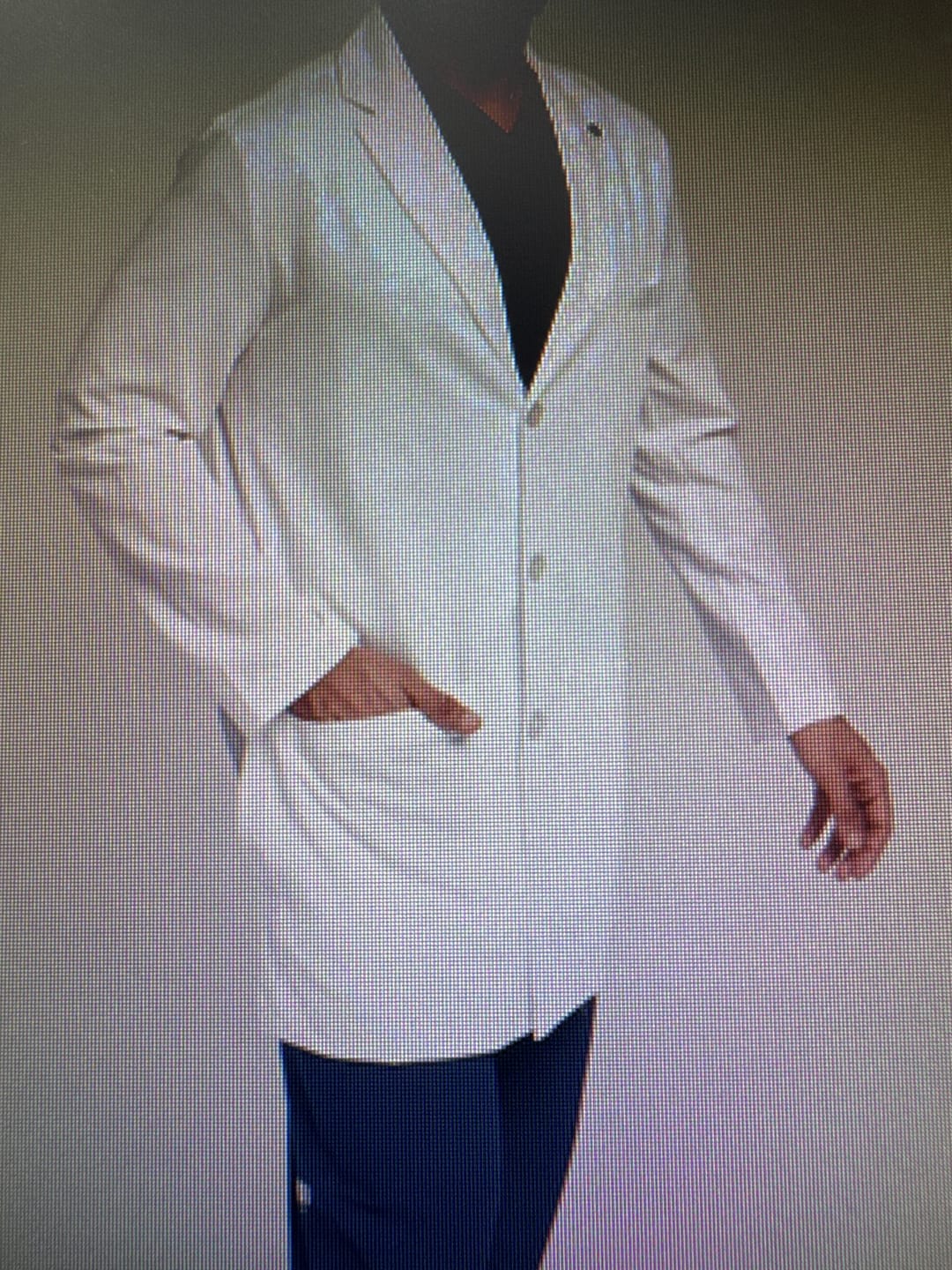 Customer photo review of Unisex Long Jacket / Lab Coat-102C White