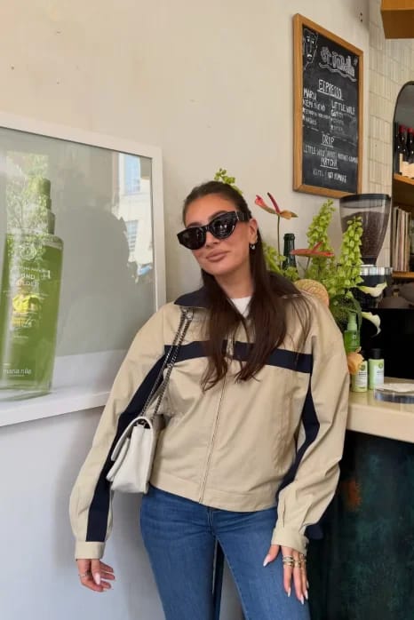 Customer photo review of Amanda Vintage Bomber Jacket