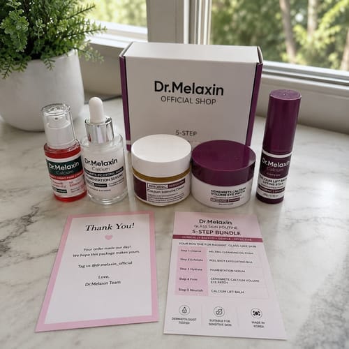 Customer photo review of Dr. Melaxin Glass Skin Routine Set Brighten, Smooth & Firm USA
