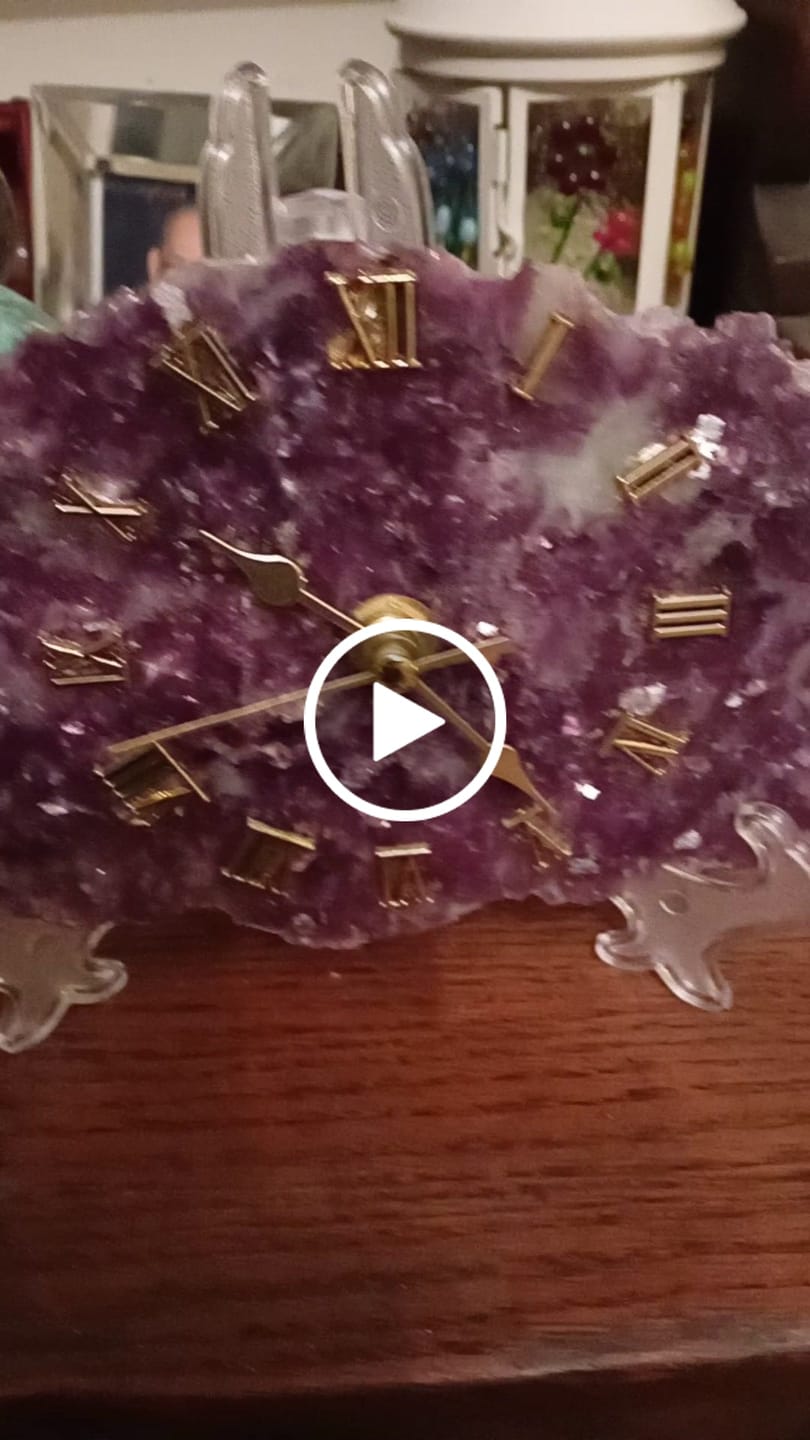 Customer video review of Unique,Natural Crystal Lepidolite Clock Ornament
