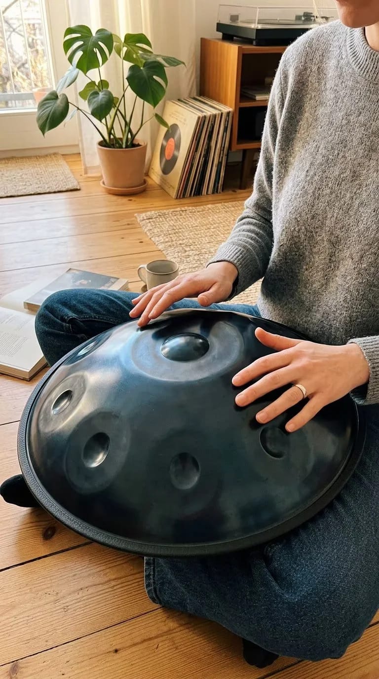 Customer photo review of Cosmos Handpan - Serene Blue 9 Notes in D Minor - Tambourine Gift Set