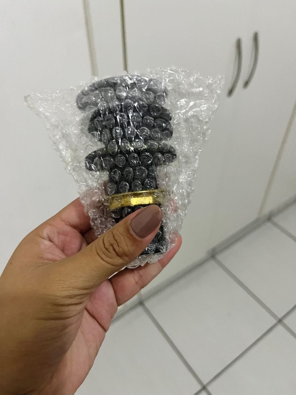 Customer photo review of Válvula Click Pia Banheiro Lavabo Metal Preta 7/8 Para Cuba De Banheiro