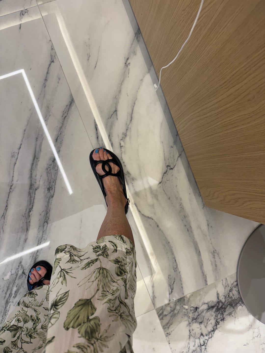 Customer photo review of Chanel 2026 Double C Sandal Suede Lambskin