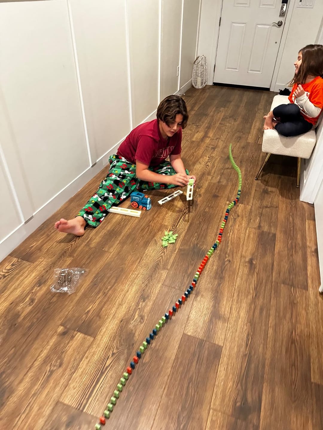 Customer photo review of Domino Express™ – Automatic Domino-Laying Train Set