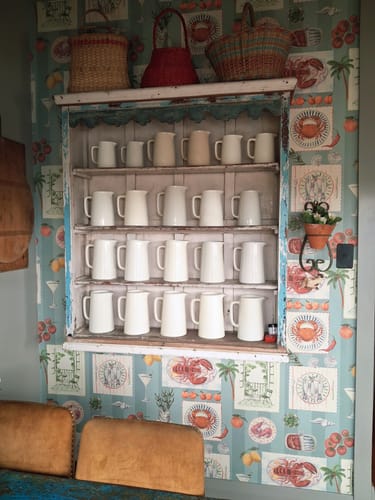 Customer photo review of Alfresco Mediterranean Wallpaper – Blue