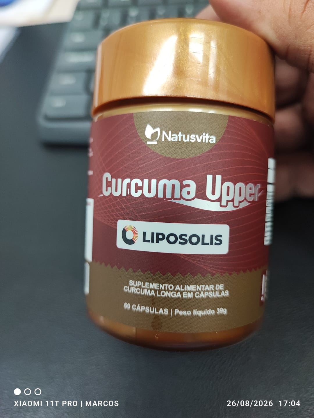 Customer photo review of Curcuma Upper (Curcumima Lipossomal com TCM) em Cápsulas Softgel
