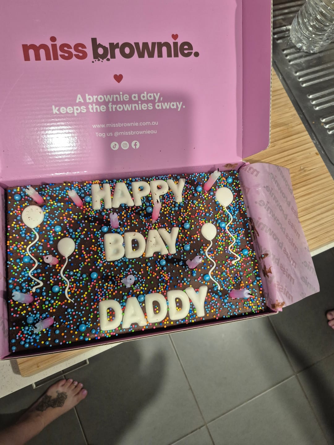 Customer photo review of Birthday Brownie · Mini