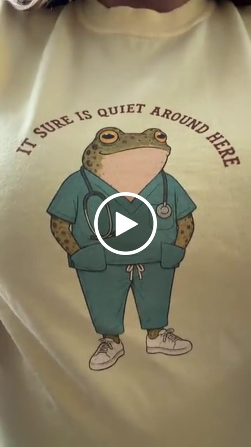 Customer video review of It Sure Is Quiet Around Here Frog T-shirt