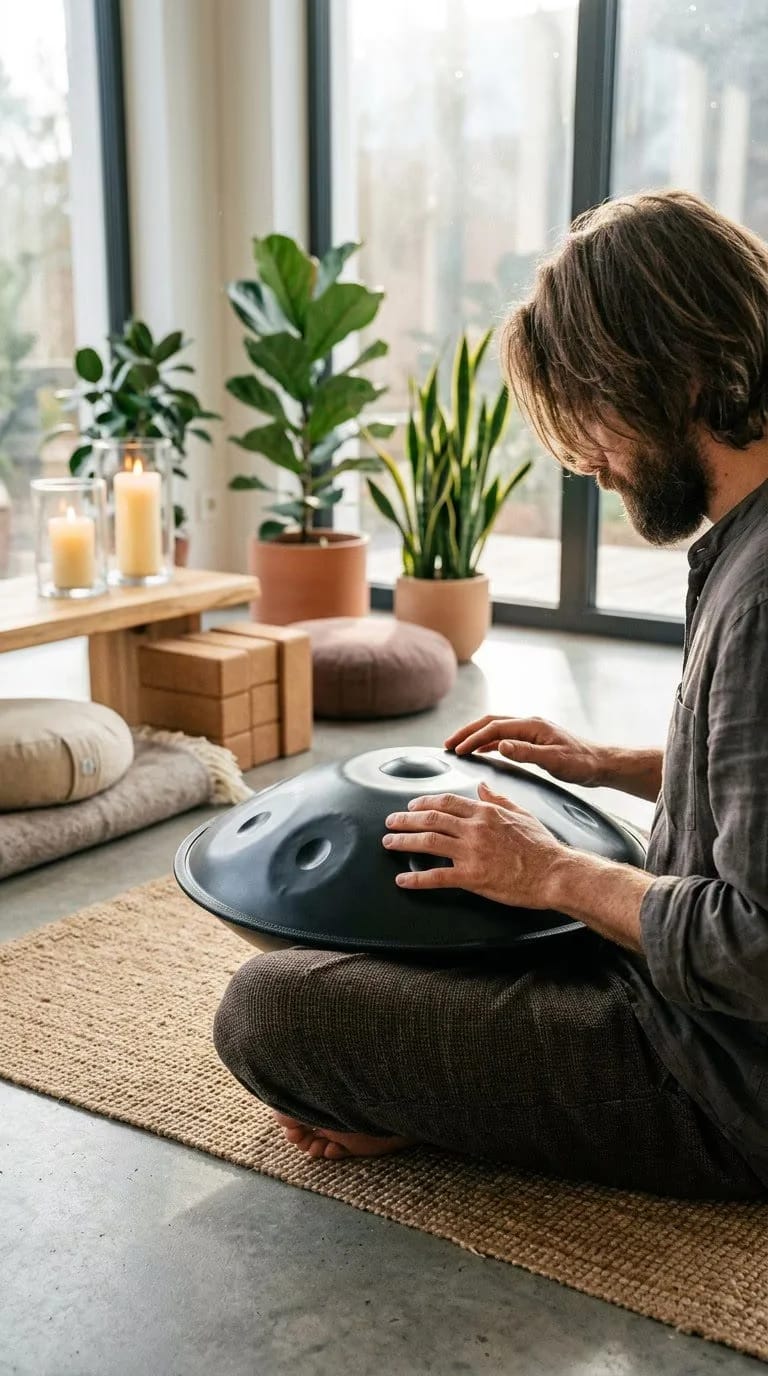 Customer photo review of Cosmos Handpan Ebony Black - 10 Notes D Minor Gift Set