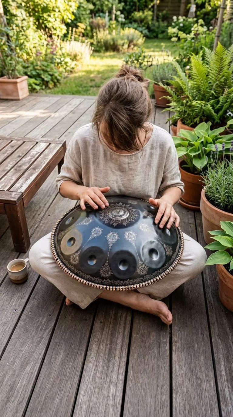 Customer photo review of Cosmos Midnight Mandarins Handpan - 10 Notes D Minor Gift Set