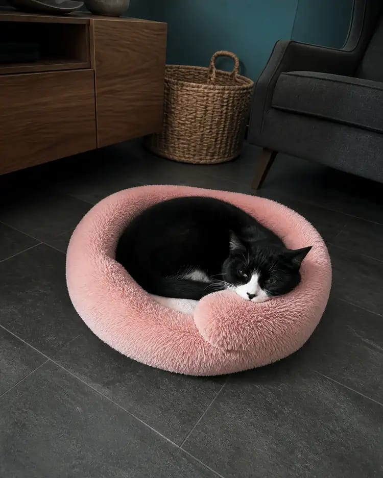Customer photo review of SnuggleSoft Orthopedic Calming Pet Bed