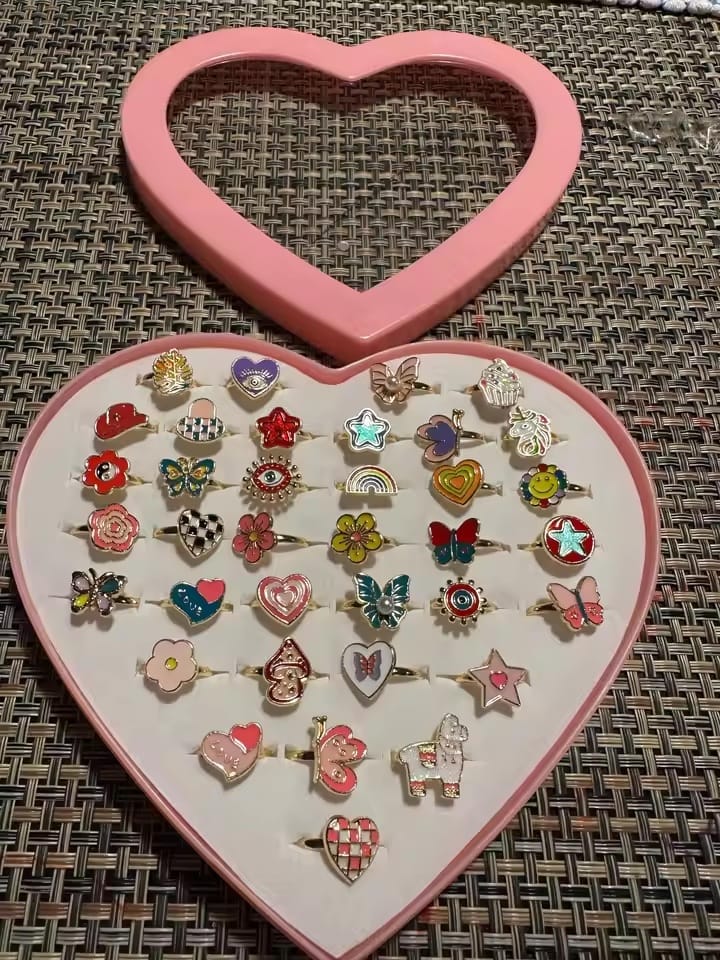Customer photo review of CharmRings™ – 36pc Dress-Up Ring Set