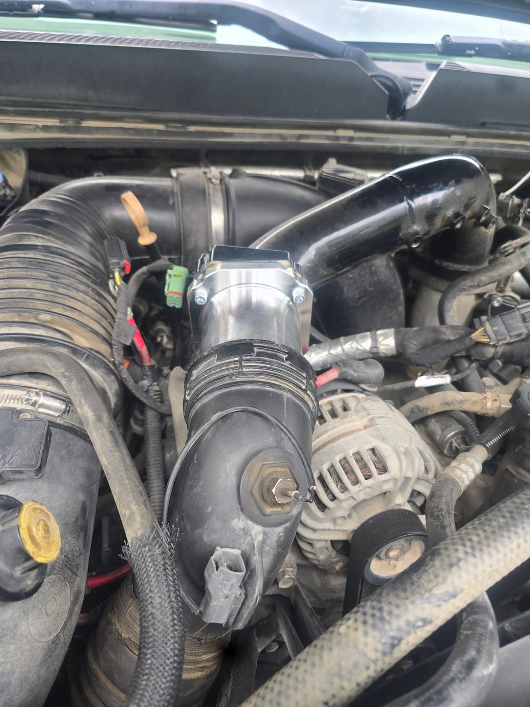 Customer photo review of 2011-2016 6.6L Duramax LML Grid Heater Throttle Valve Delete Kit