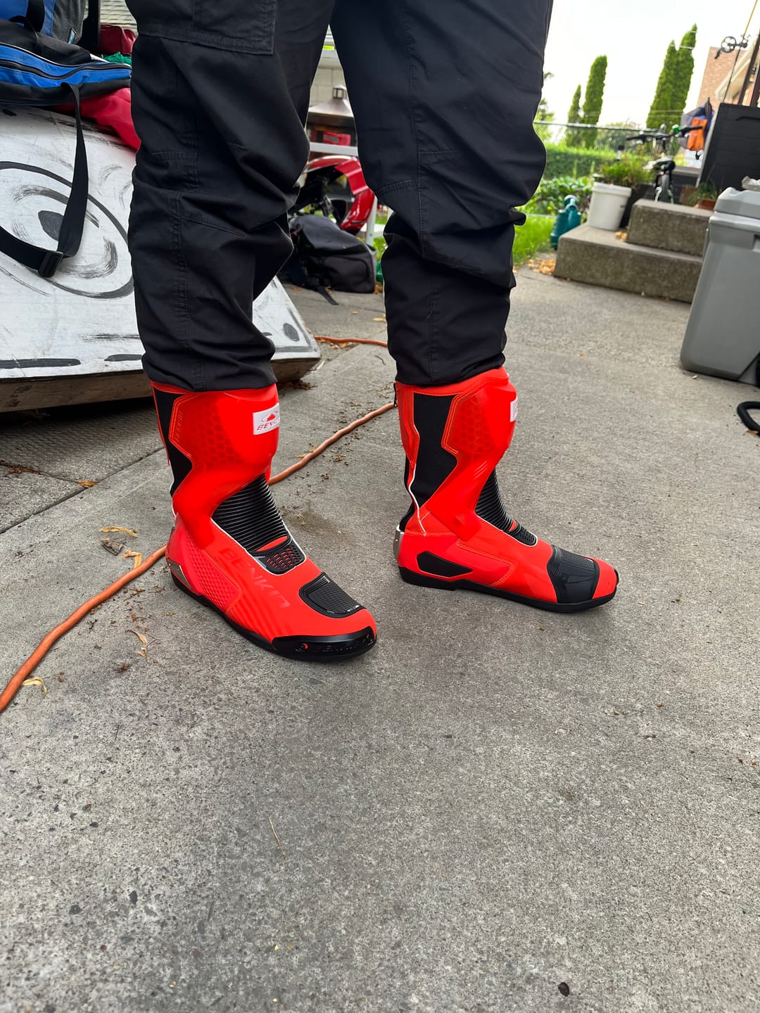 Customer photo review of Motorcycle Riding Boots Orange