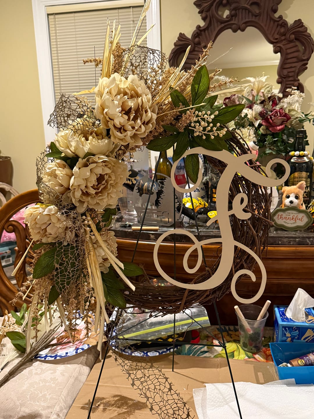 Customer photo review of Unfinished Wood Monogram F Shape - Craft - up to 46" DIY