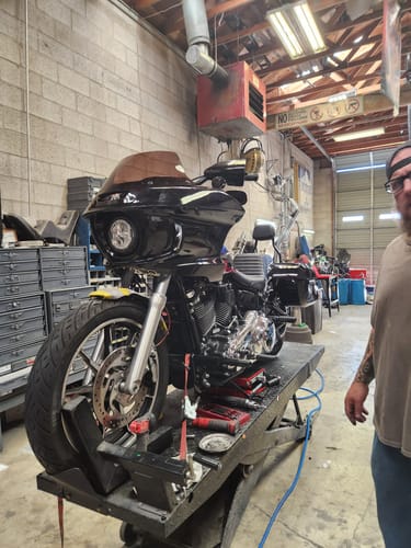 Customer photo review of Viking Maverick Motorcycle Fairing For Harley Softail Low Rider S FXLRS Gloss Black