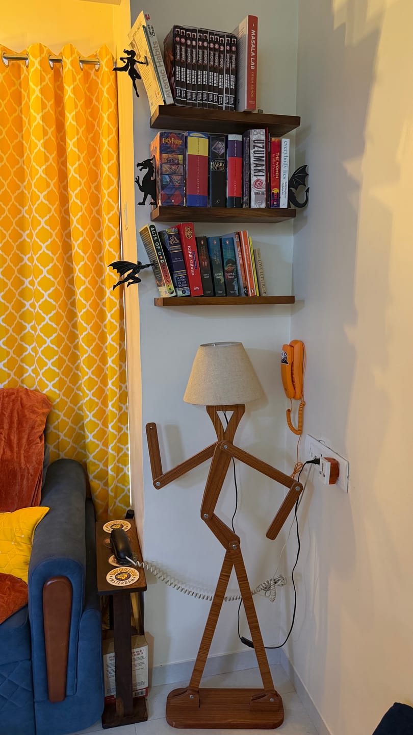 Customer photo review of Decorative Floor and Swing Arm Floor Lamp, Wooden Reading Lights for Kids, Bedroom, Living Room, Home, Office, Farmhouse, LED Bulb Included