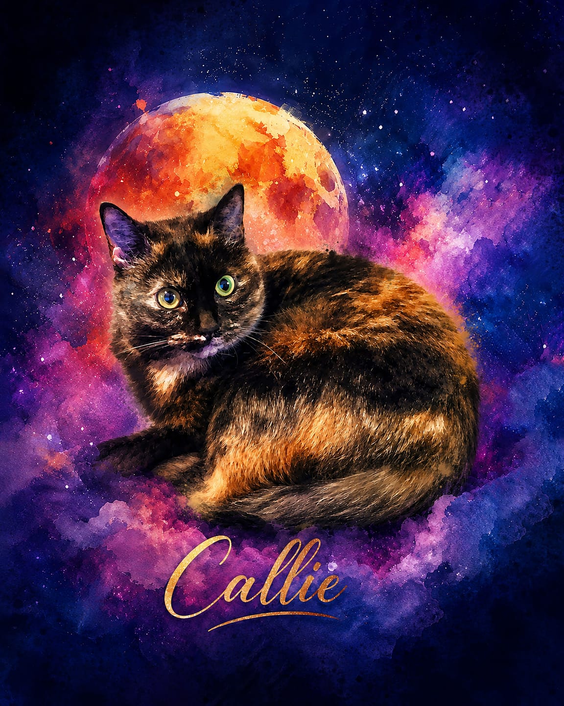 Customer photo review of Custom Pet Portrait Canvas - Pet Galaxy
