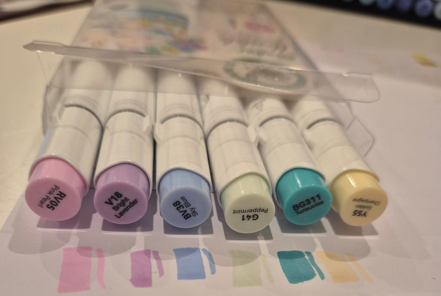 Customer photo review of Ohuhu Honolulu 6 Colors Dual Tips Alcohol Art Markers (New Color Codes)