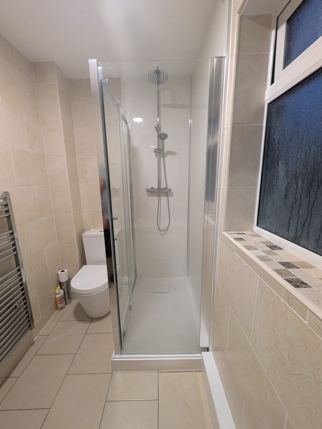 Customer photo review of 10mm White Gloss Shower Panel 1M x 2.4M