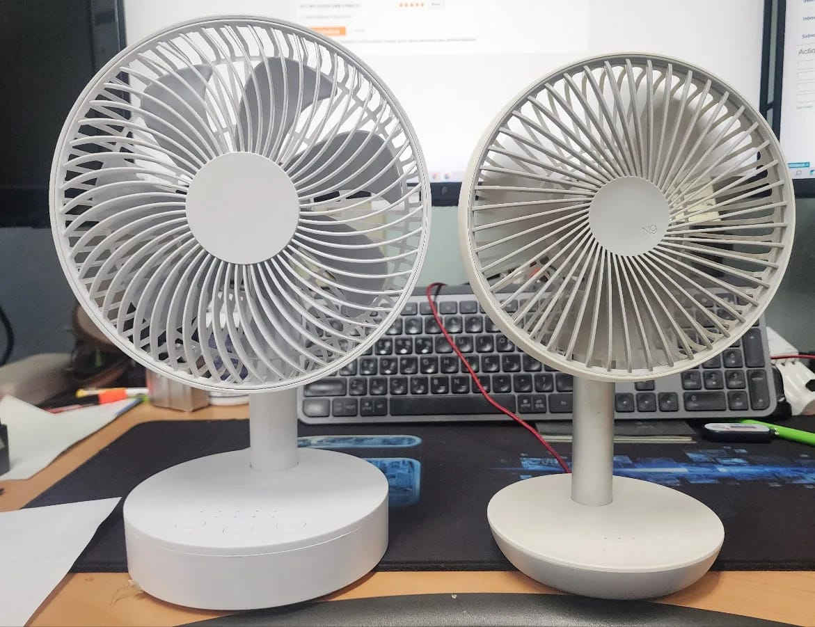 Customer photo review of 3600mAh USB Rechargeable Desk Fan with Four Speeds