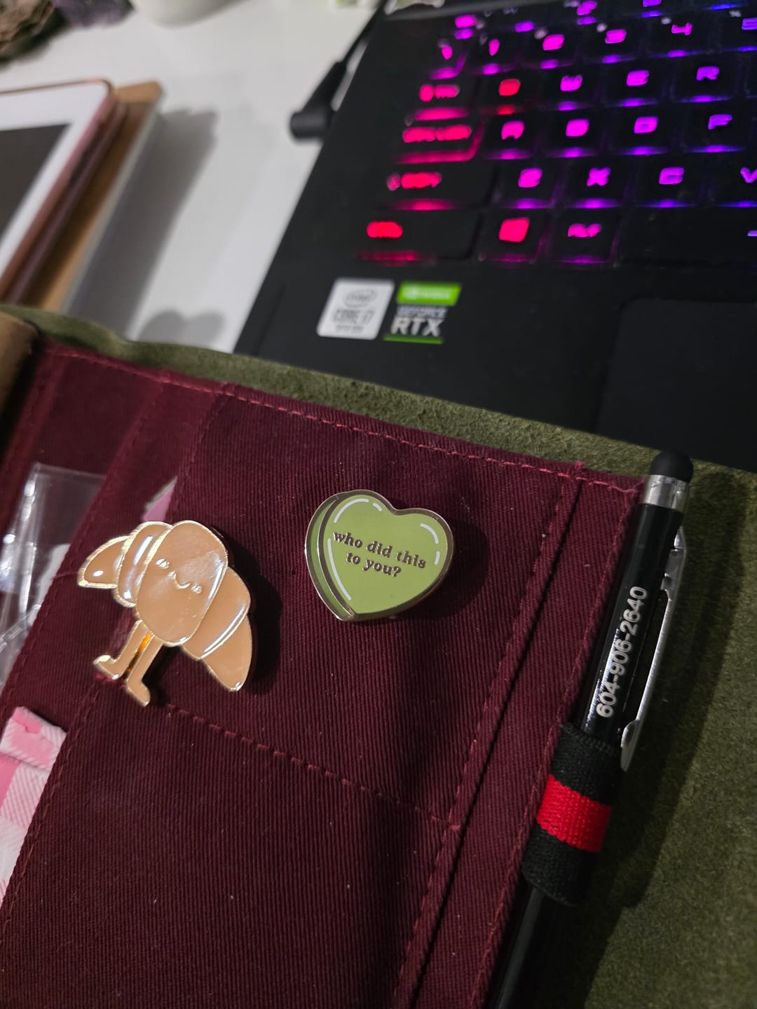 Customer photo review of Who Did This to You Pin