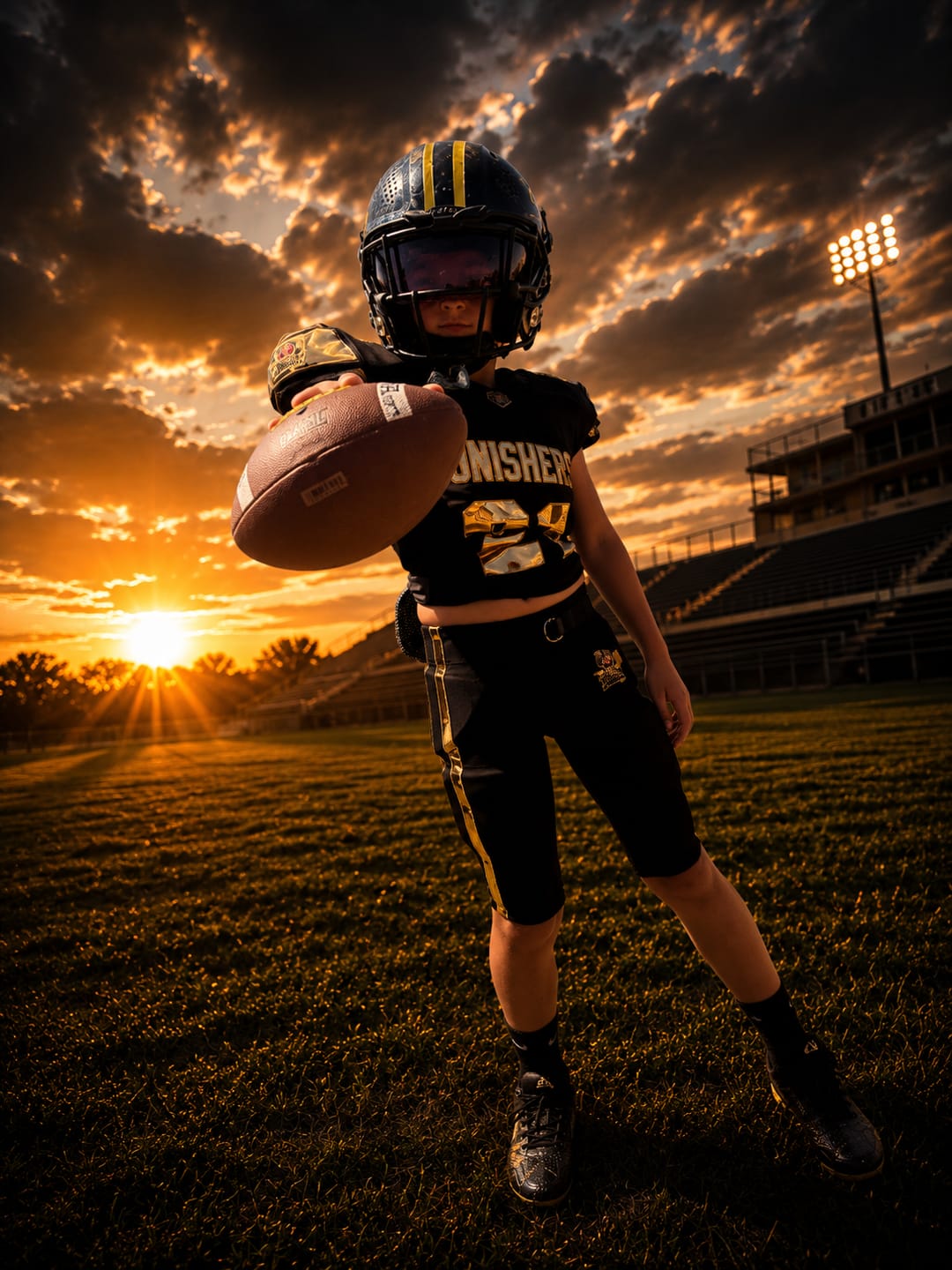Customer photo review of Phenom Elite Quantum Carbon Football Cleats – Gold Rush (Black & Gold)