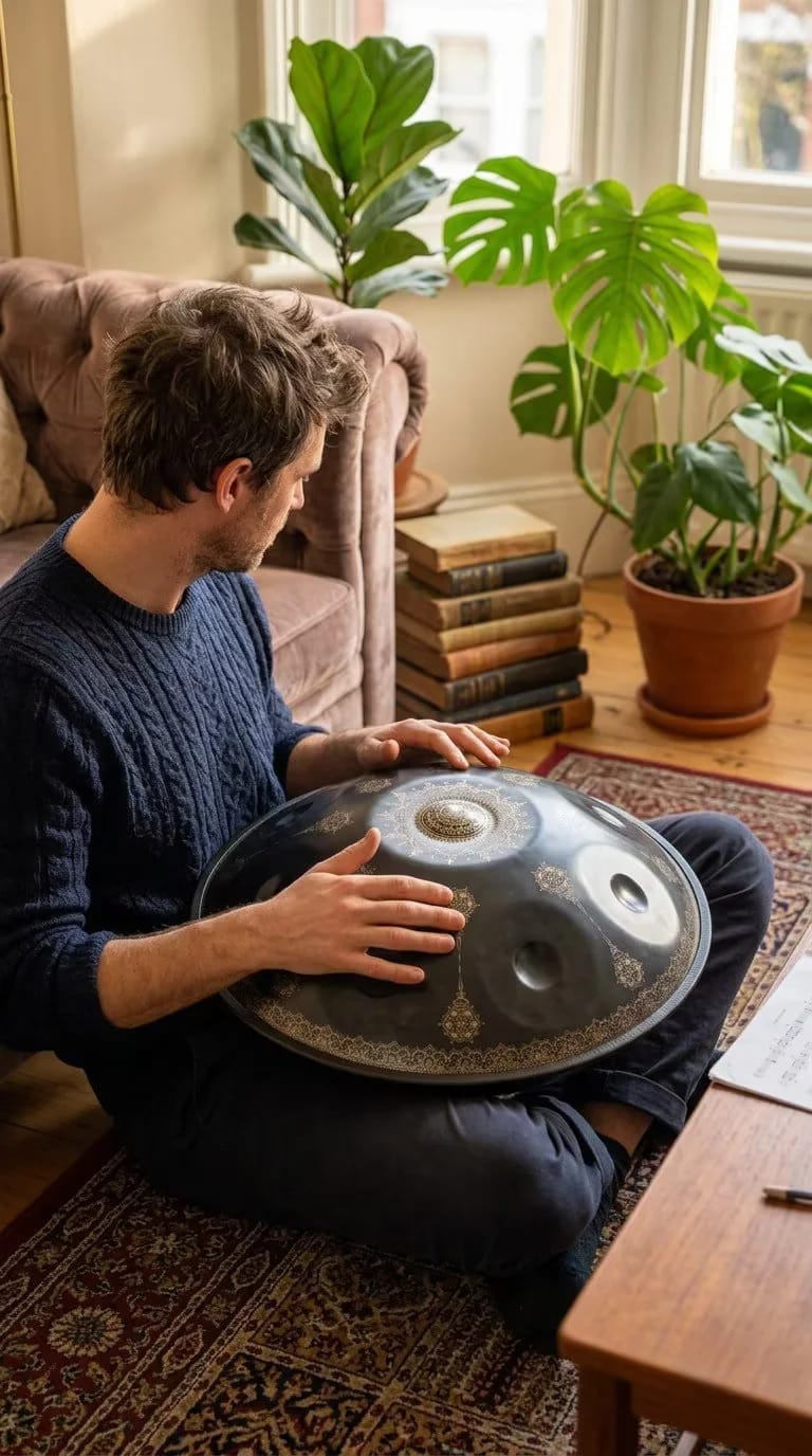 Customer photo review of Cosmos Handpan Midnight Mandarins - 9 Notes D Minor Gift Set