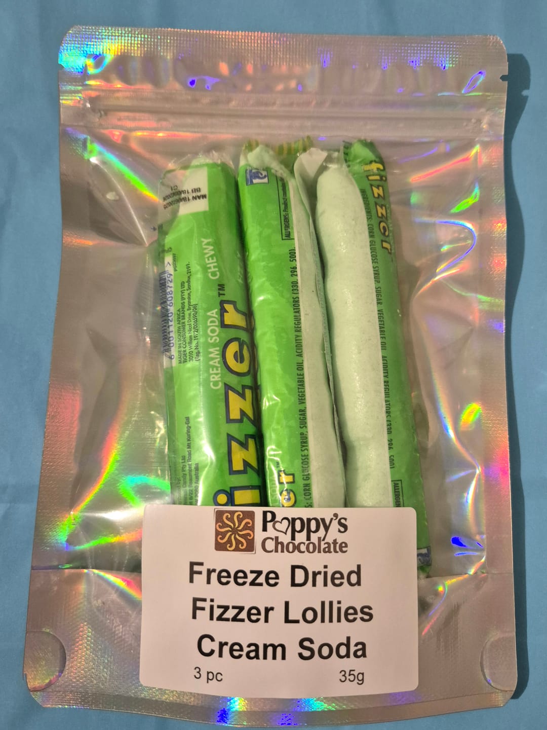 Customer photo review of Freeze Dried Fizzer Cream Soda Lollies