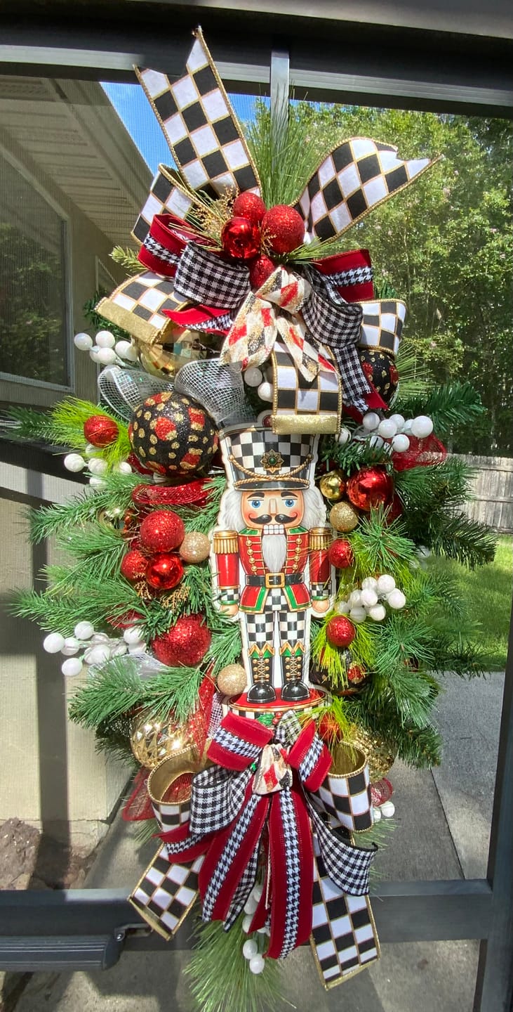 Customer photo review of Traditional Nutcracker Sign, MF-W-0023, 14" Sign For Wreath, Wood Wreath Sign