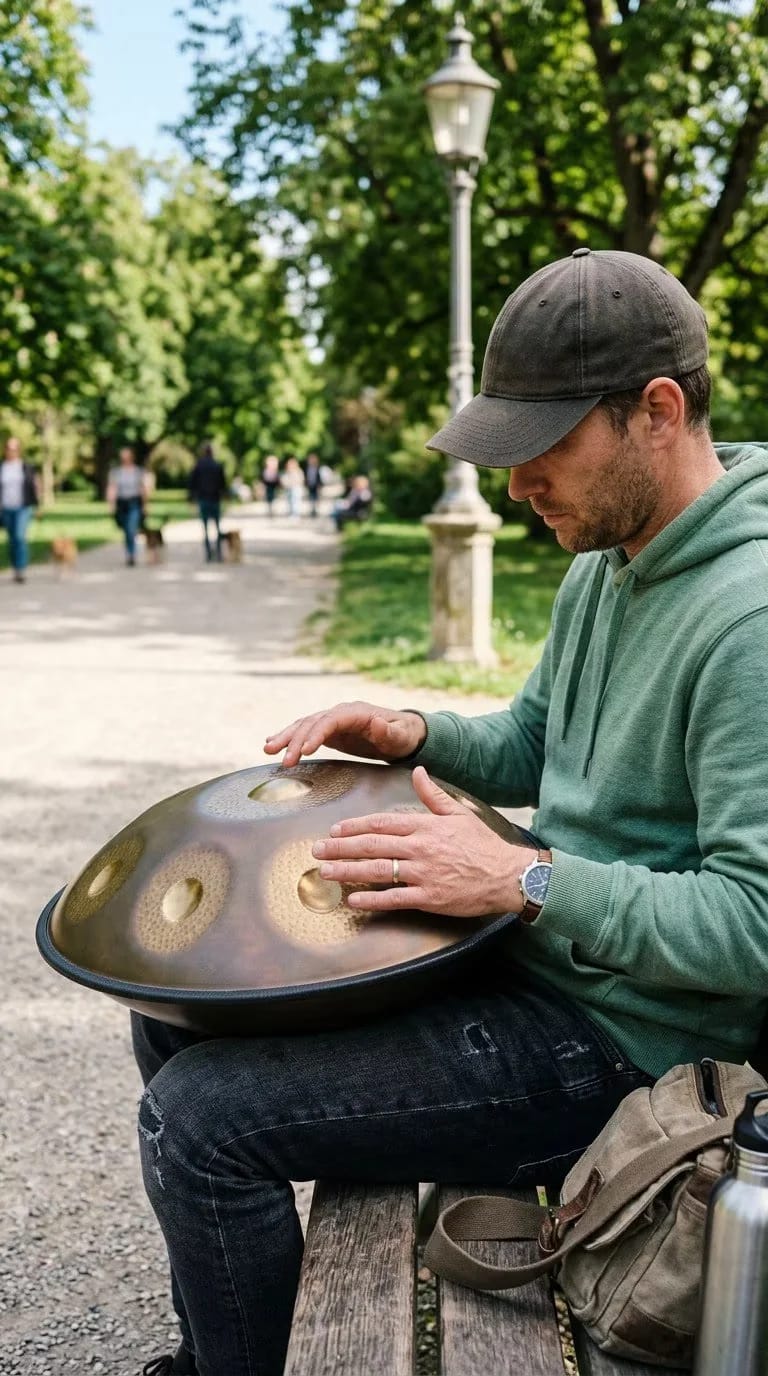 Customer photo review of Cosmos Hand-Pounded Handpan - 9/10/12 Notes D Minor Gift Set