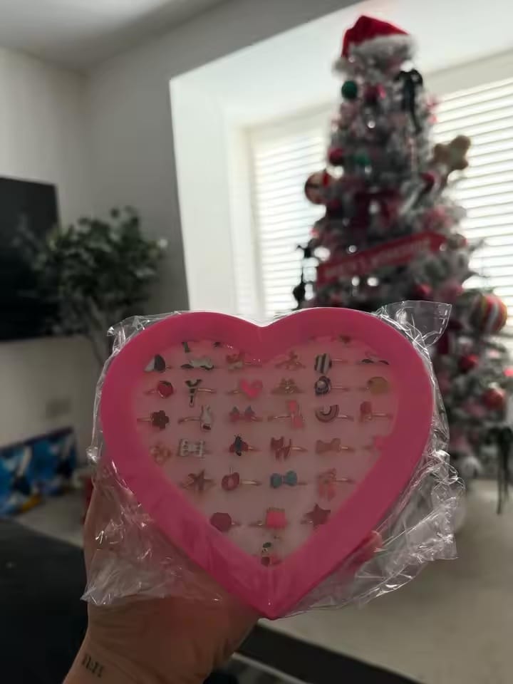 Customer photo review of CharmRings™ – 36pc Dress-Up Ring Set