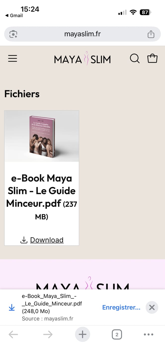 Customer photo review of e-Book Minceur