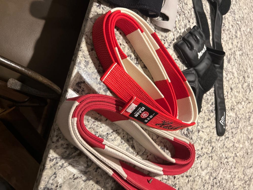 Customer photo review of Isami Red White Belt