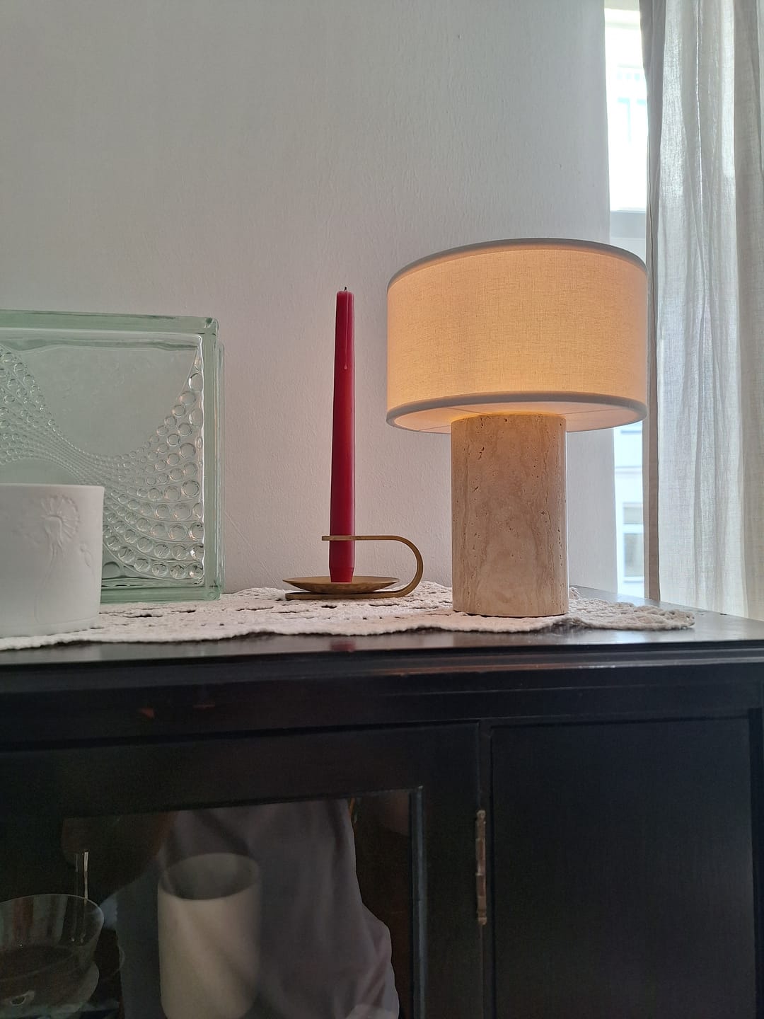 Customer photo review of Auríe Portable Lamp | Travertine