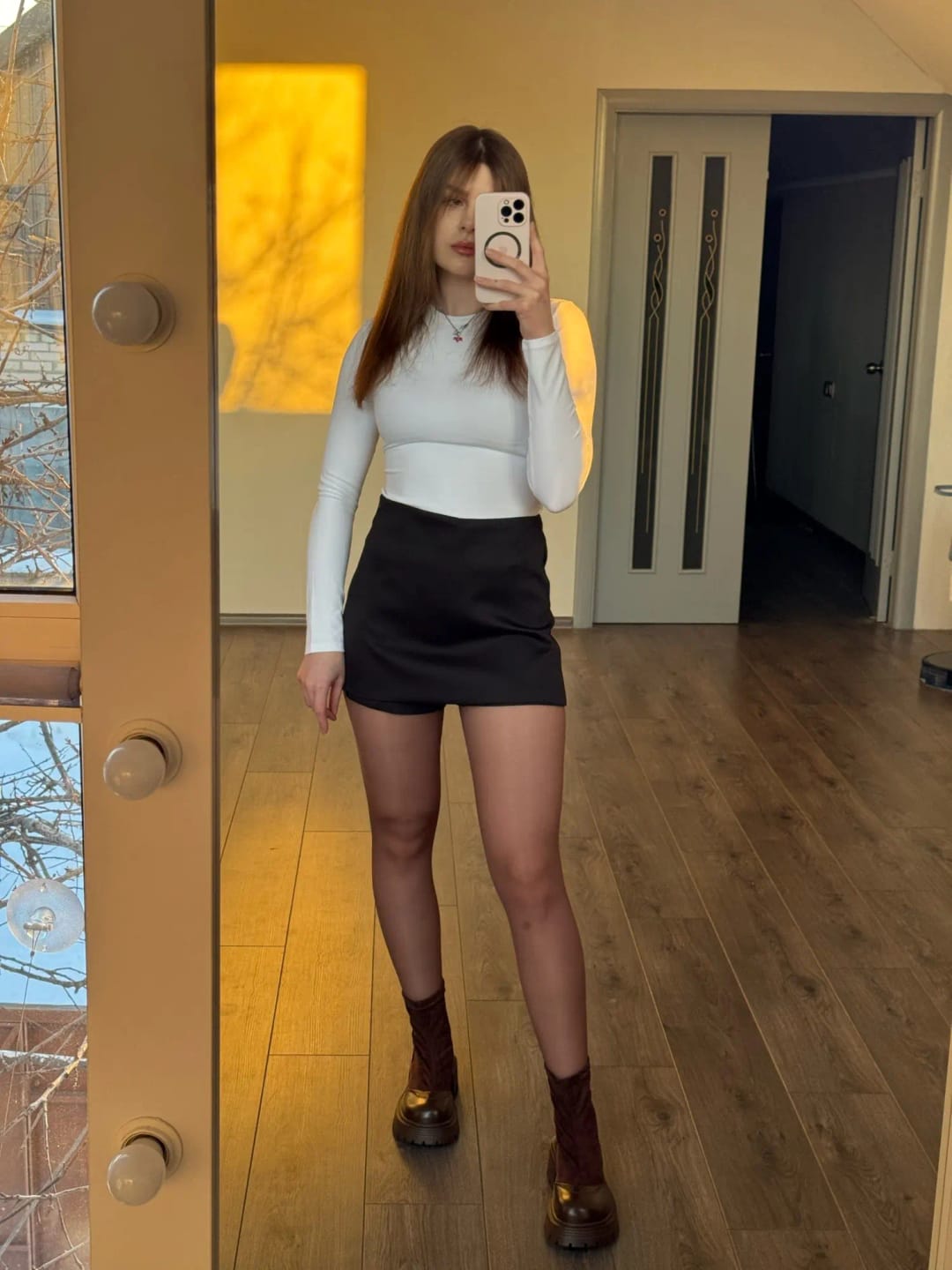 Customer photo review of Tailored High-Waisted Skort