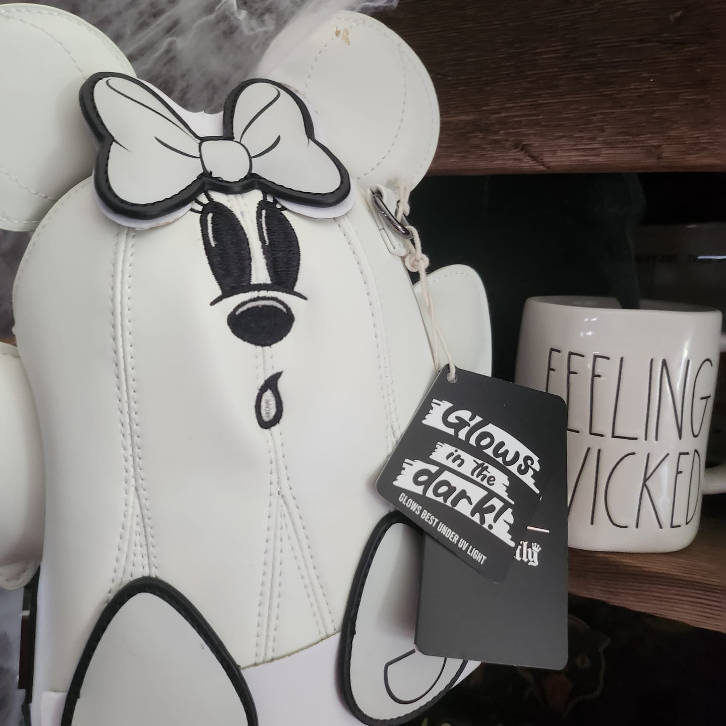 Customer photo review of Loungefly Mickey & Minnie Ghost Glow Figural Crossbody Bag