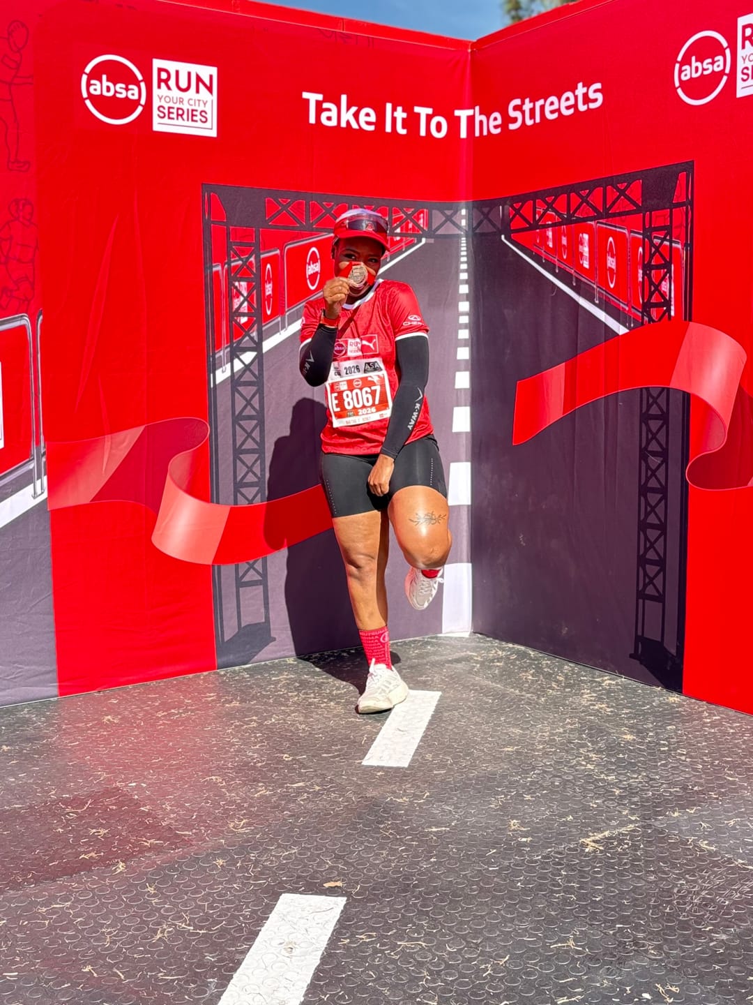 Customer photo review of 8-Inch High-Waist Running Shorts with Zip Pocket