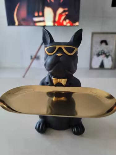 Customer photo review of Statue Décoration Intérieure Bouledogue – Figurine Design avec Plateau Vide-Poches