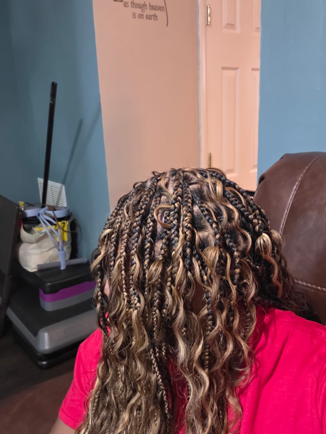 Customer photo review of #4/#27/#30 Mix Color Blend Deep Wave Bulk Human Braiding Hair