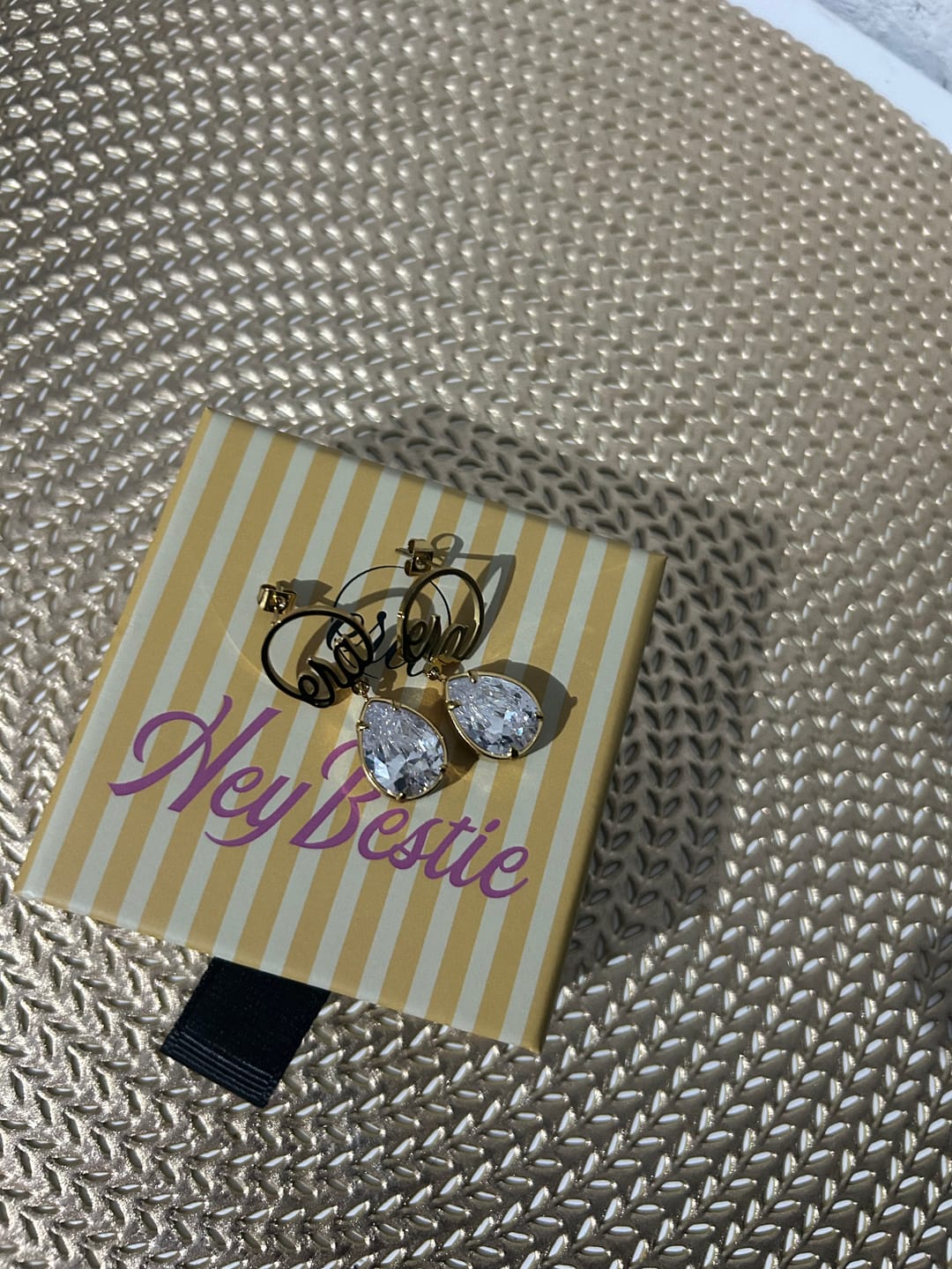 Customer photo review of Gold Era Teardrop Earrings