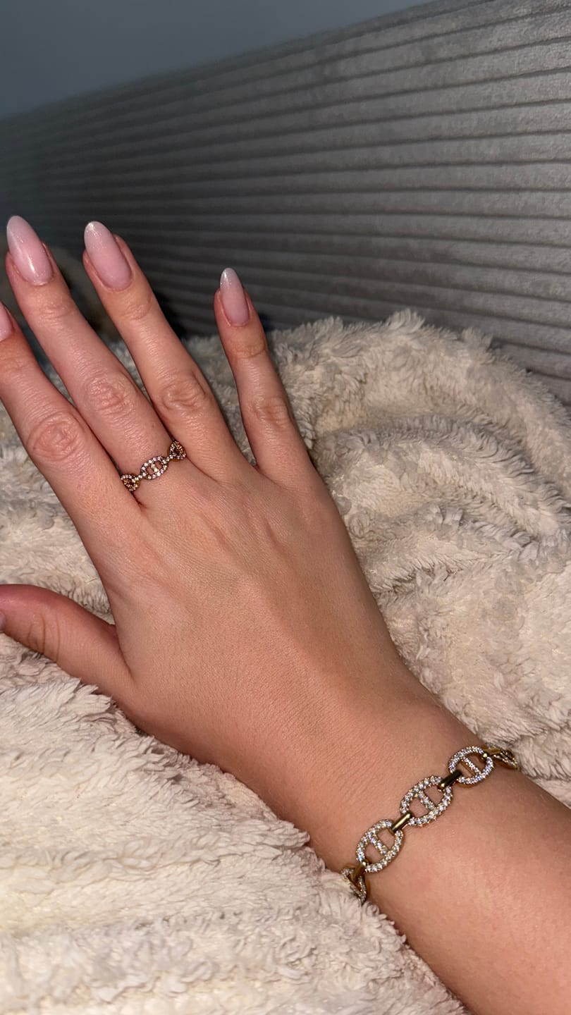 Customer photo review of Glamorous Pave Deluxe Armband 14 Karat Vergoldet
