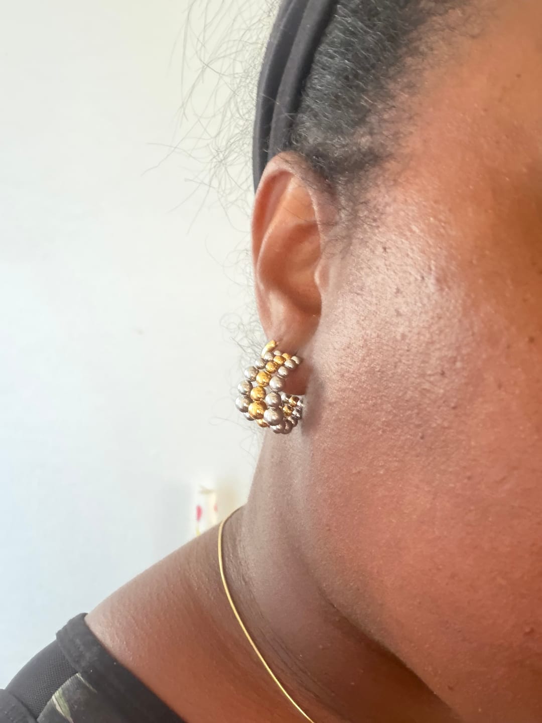 Customer photo review of Bubble Stud Hoops