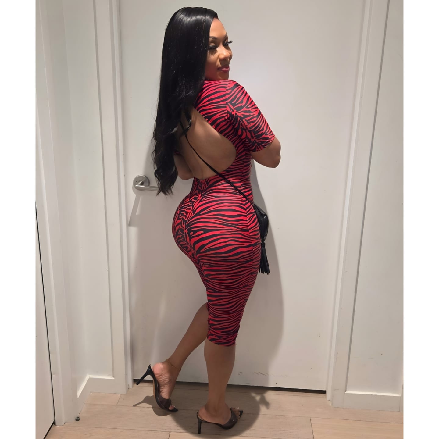 Customer photo review of Zebra Jumpsuit - Red