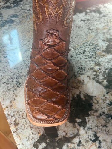 Customer photo review of Cowboy Boot Light Brown Pirarucu