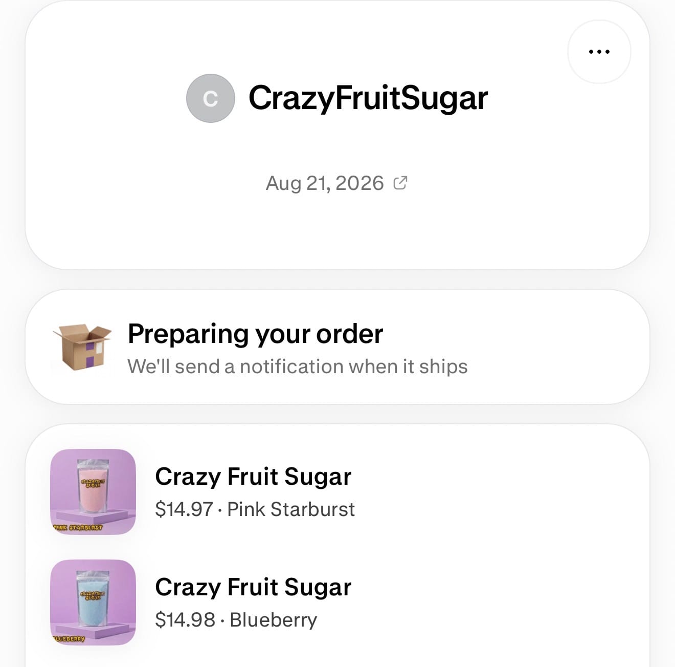 Customer photo review of Crazy Fruit Sugar