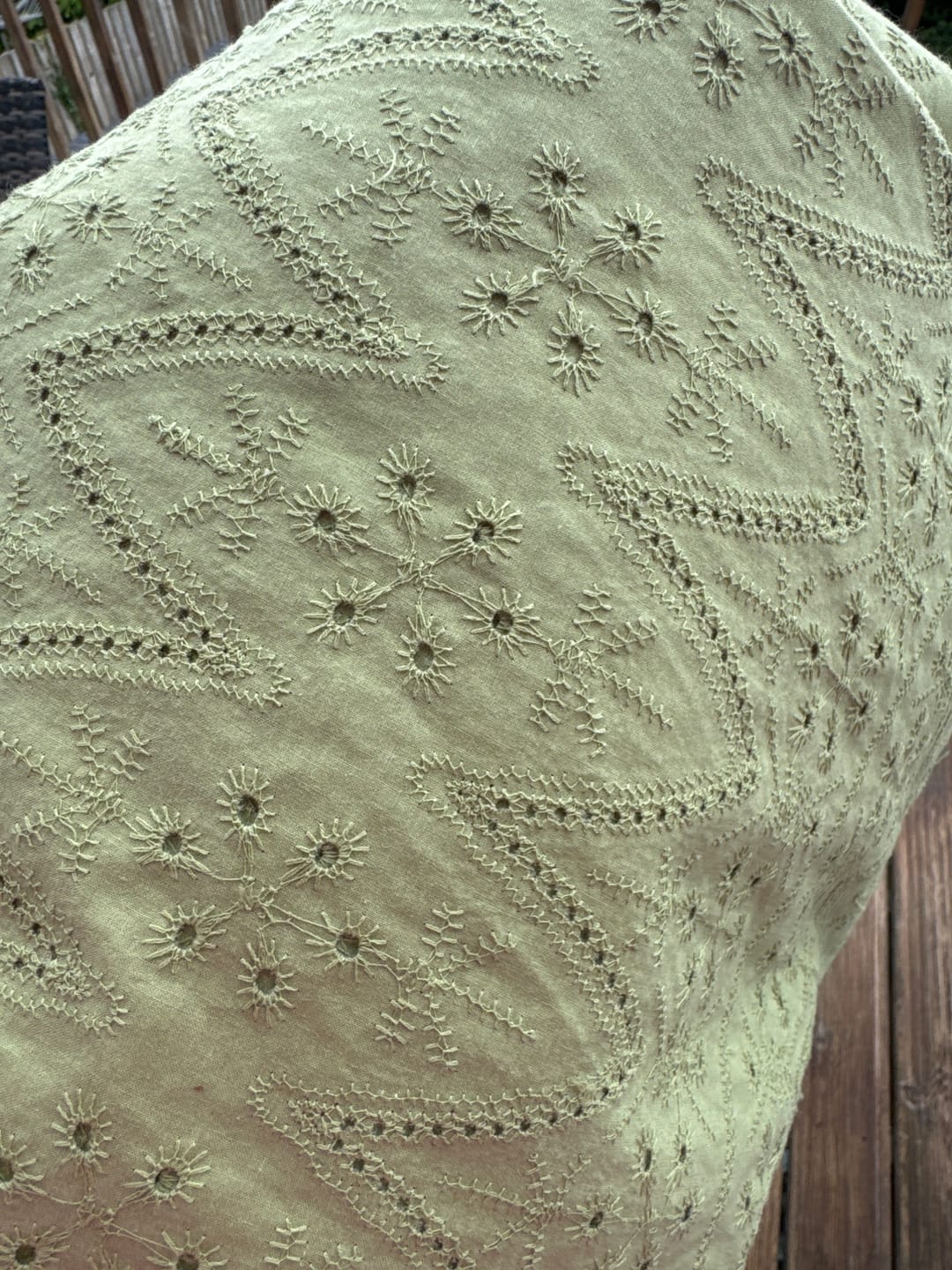 Customer photo review of Luxurious Cotton Broderie Anglaise - 60" Wide - Variations Available