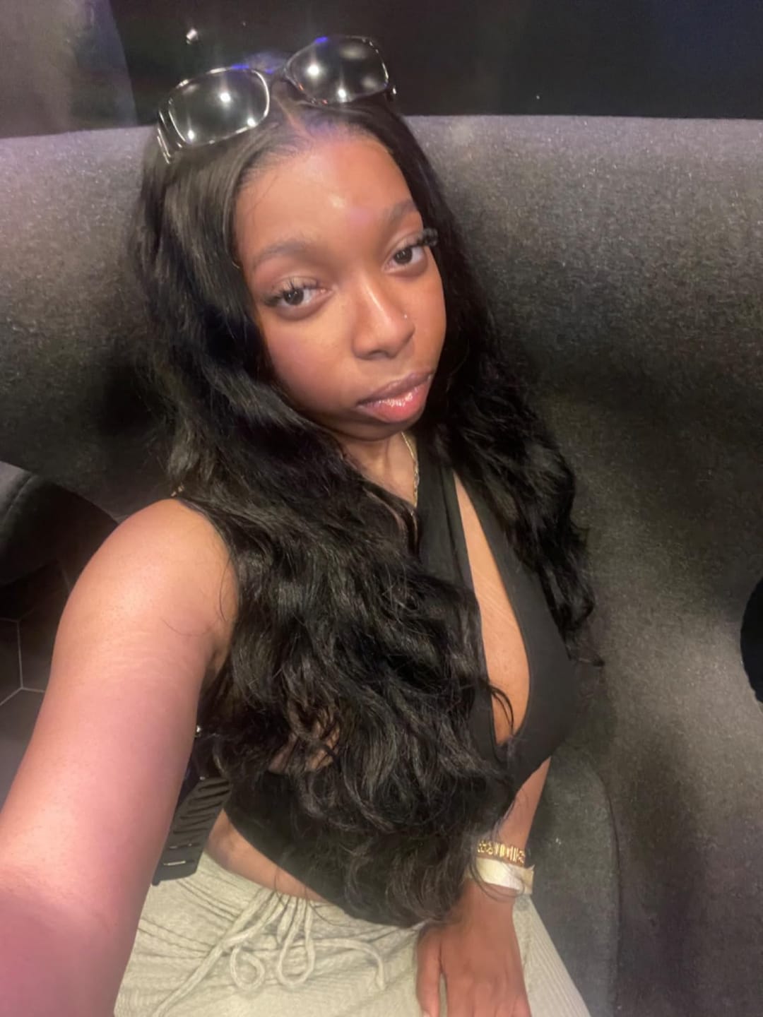 Customer photo review of Wavymy Wear Go Body Wave Glueless Wig Pre-Cut Lace Closure Wig Pre-Plucked Natural Hairline 180% Density Human Hair
