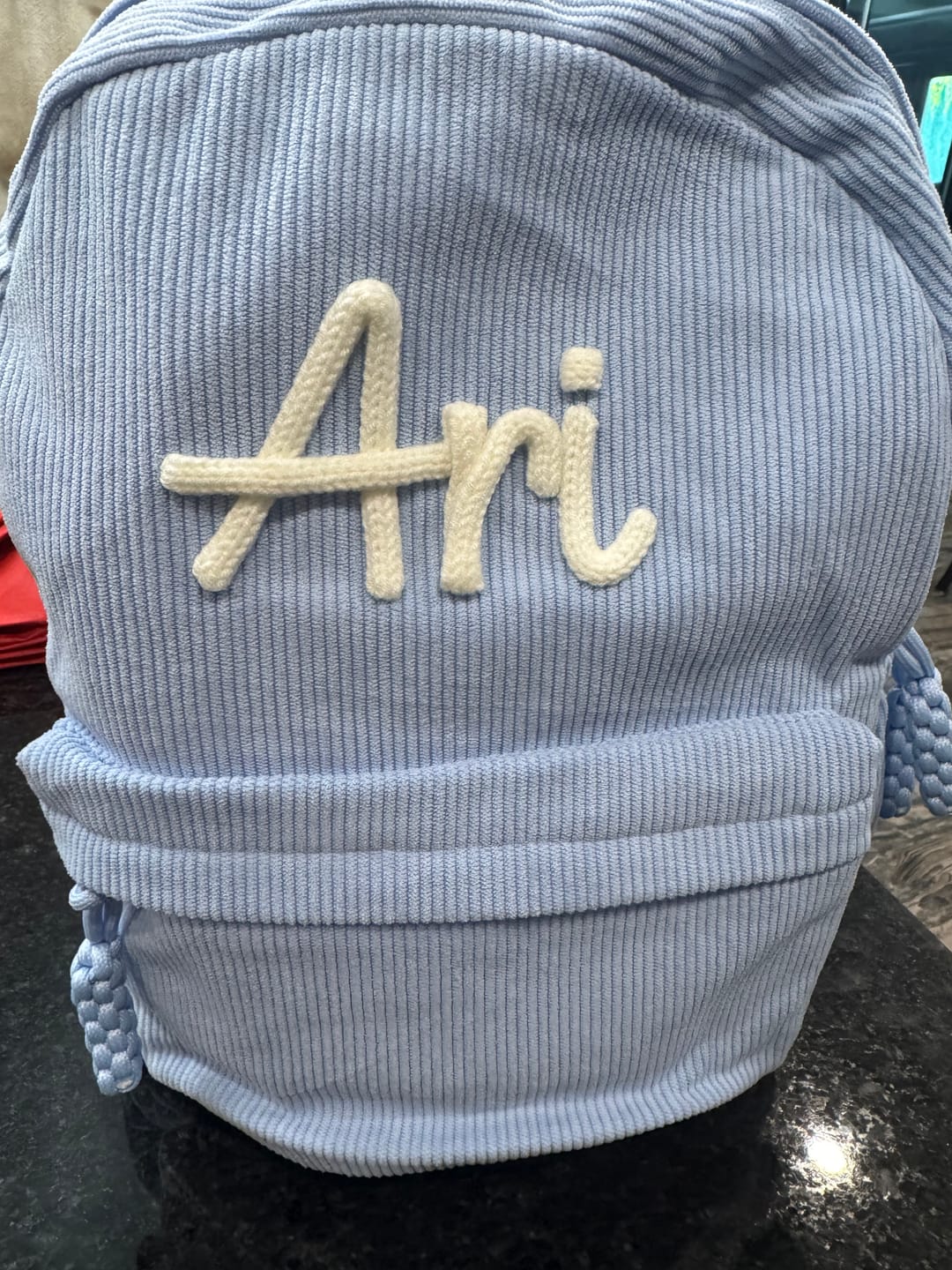 Customer photo review of K&C - Personalized Knitted Backpack